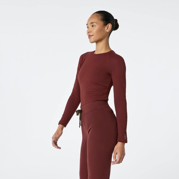 Figs Waffle Longsleeve Underscrub in Walnut, Size X-Small - Picture 4 of 11